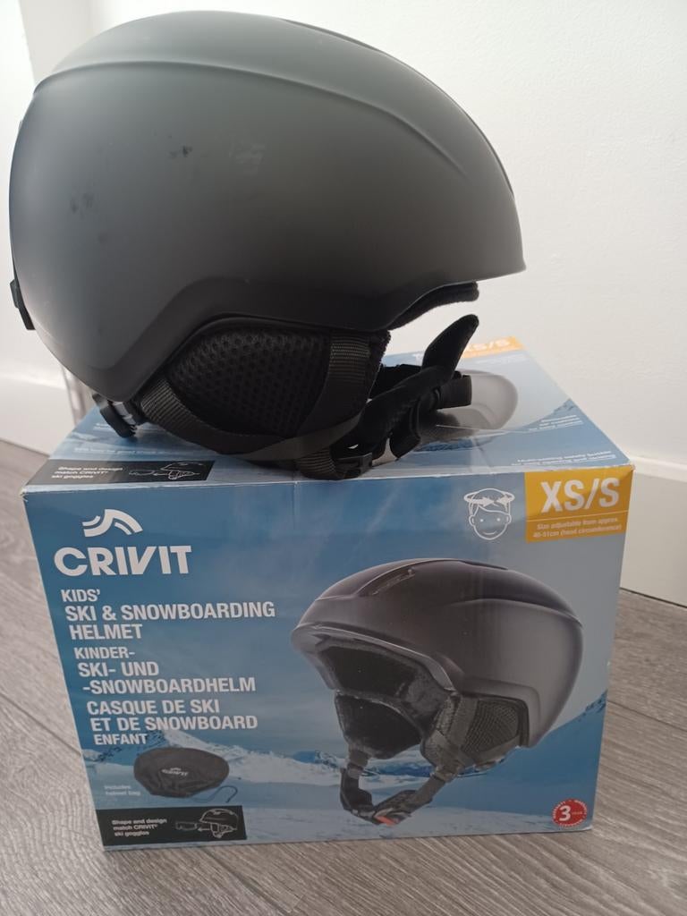 Skihelm Kids zwart, 100 tot 140 cm, Overige typen, Zo goed als nieuw, Ophalen