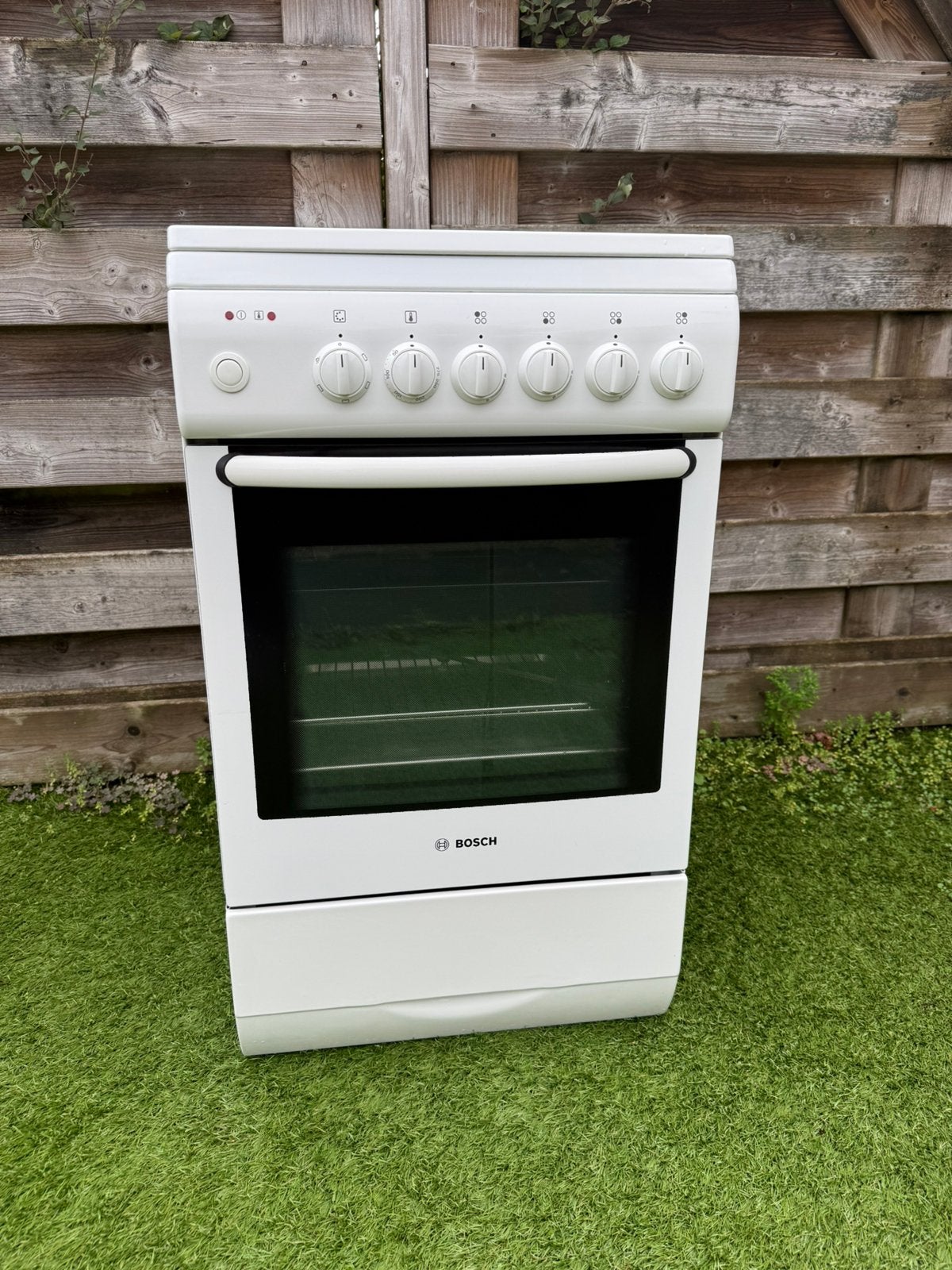 Prachtig Bosch gasfornuis 50cm breed met elektrische oven!!, Ophalen, Gebruikt, Grill, 4 kookzones