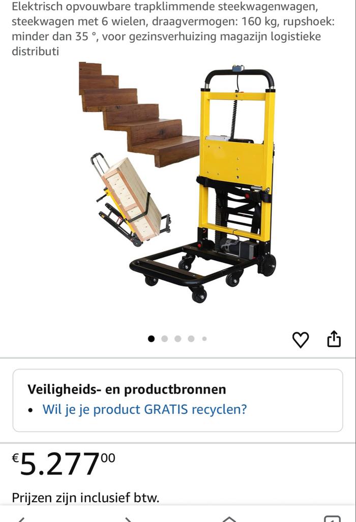 Elektrische Trapklimmer Steekwagen 160kg, Ophalen, Gf, Gff, Nieuw