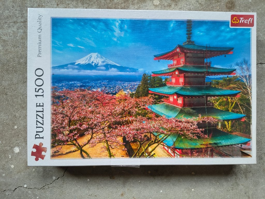 Puzzel Japanse tempel en Fuji, Ophalen, 500 t/m 1500 stukjes, Nieuw, Legpuzzel