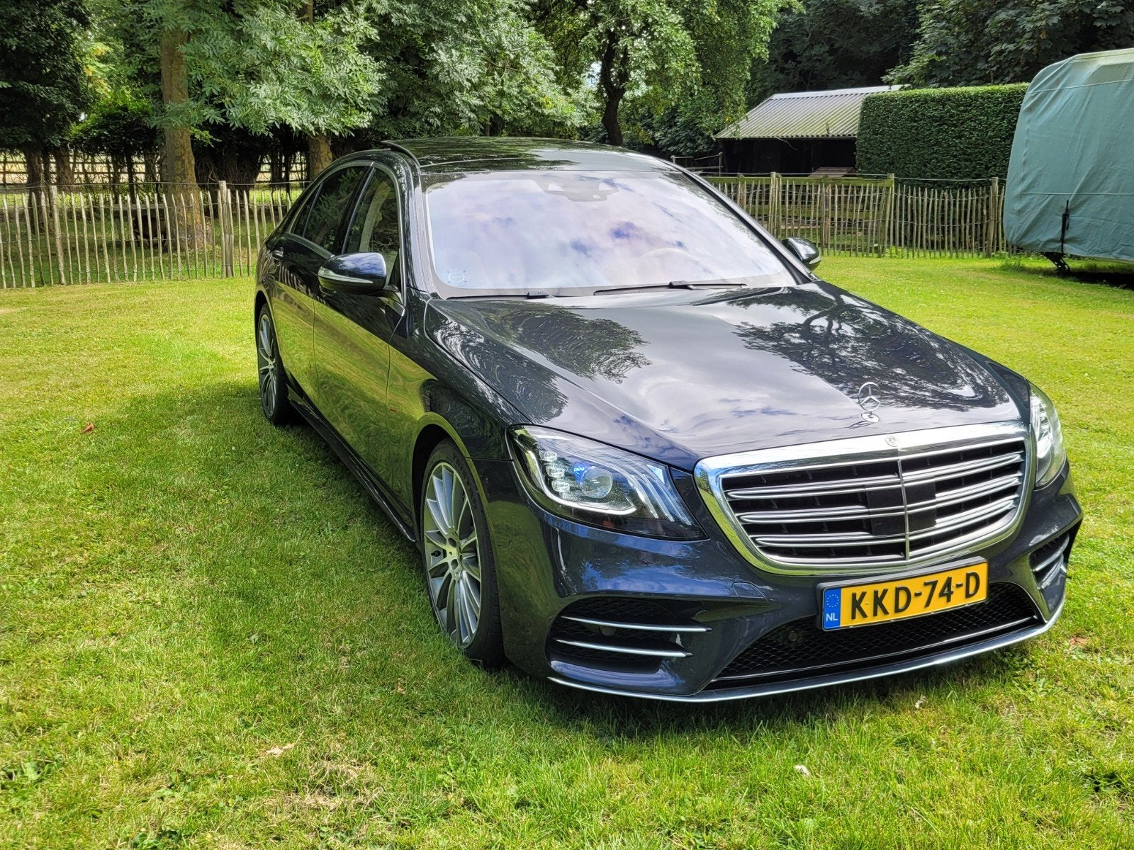 Mercedes S500 AMG plus EQ Boost 6cil in-lijn 457pk blauw ant, Auto's, Mercedes-Benz, Automaat, Achterwielaandrijving, 457 pk, Blauw