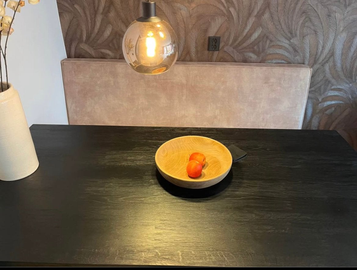 Foto 5 van Eettafel Eiken, zwart geborsteld. 180x90 cm