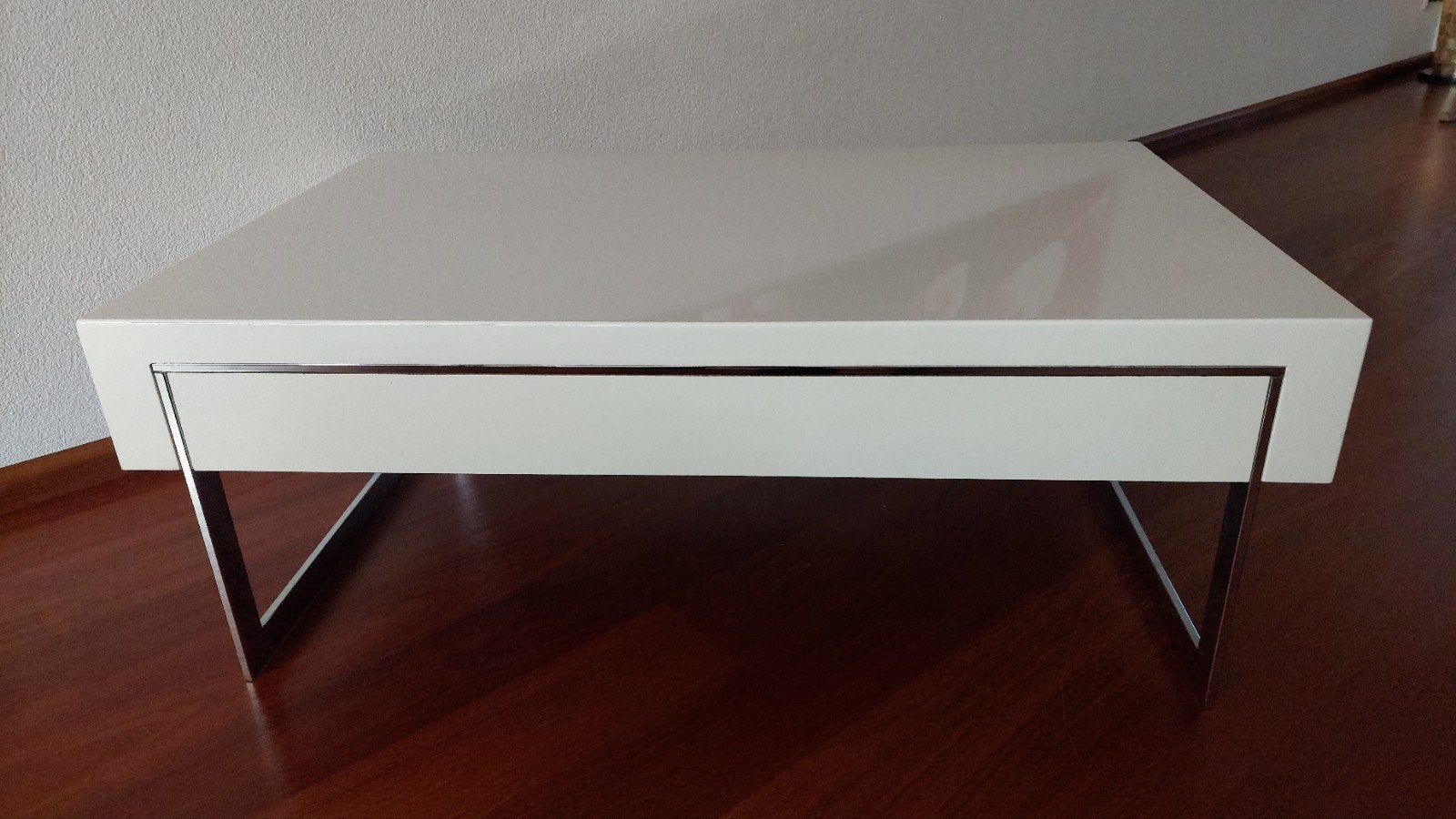 Salontafel hoogglans wit 110x70x40 cm, Ophalen, Gebruikt, 100 tot 150 cm, 50 tot 100 cm