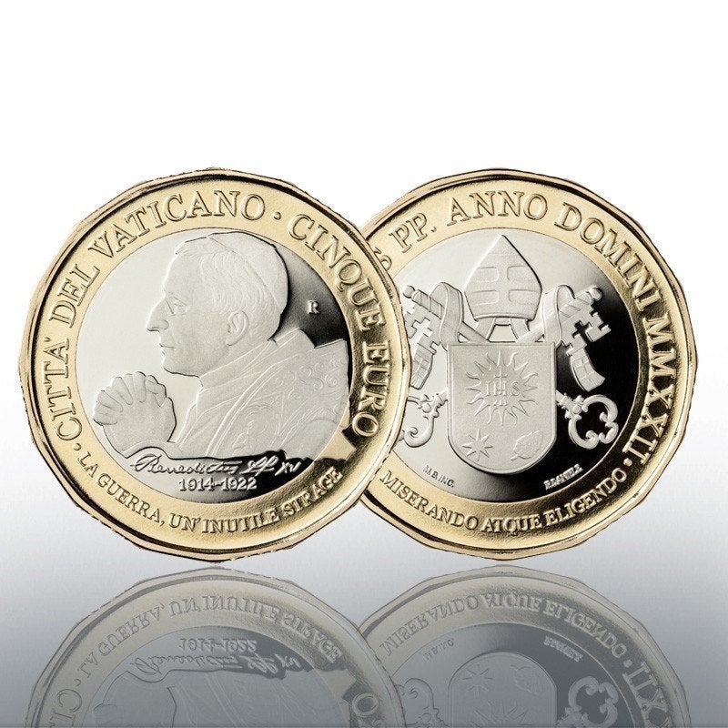5 Euro Vaticaan 2022 - Paus Benedetto XV - PROOF, Verzenden, Vaticaanstad, 5 euro, Losse munt