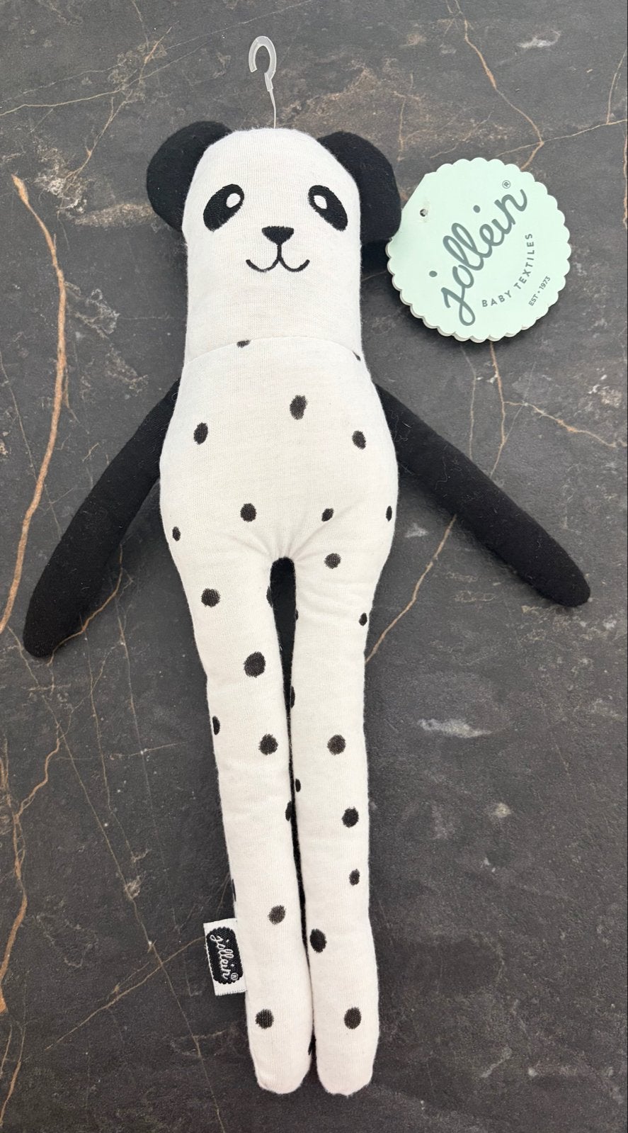Jollein Panda Knuffel - Zwart/Wit met stippen, Overige merken, Overige typen, Nieuw, Zwart