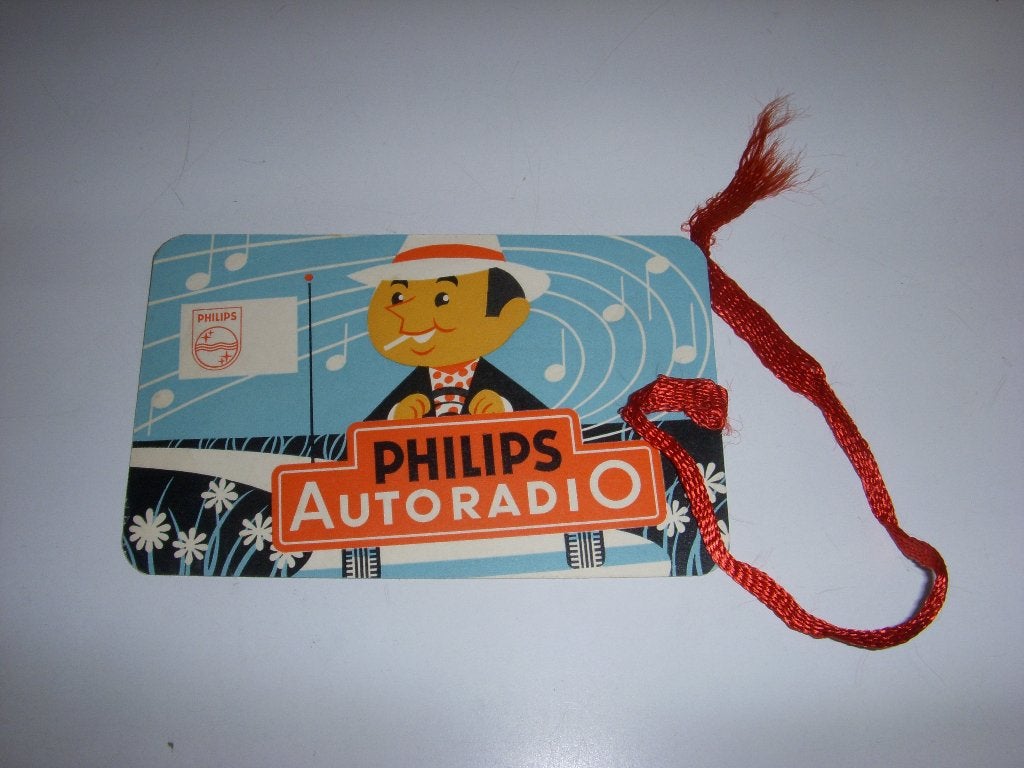 Reclamekaartje Philips Autoradio, Philips Philishave, Ophalen of Verzenden, Gebruikt, Gebruiksvoorwerp