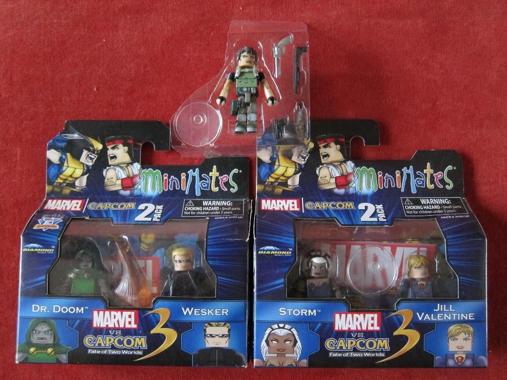 Minimates Marvel vs Capcom - Wesker Storm Chris Resident RE, Verzamelen, Ophalen of Verzenden, Nieuw, Actiefiguur of Pop