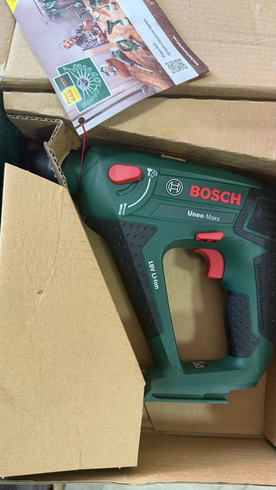 Bosch Uneo Maxx 18V Li-Ion Boorhamer - Zo goed als nieuw