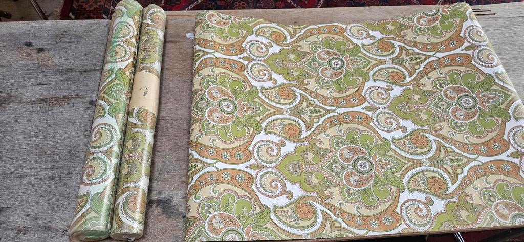Vintage behang, Ophalen of Verzenden, Minder dan 10 m², Groen