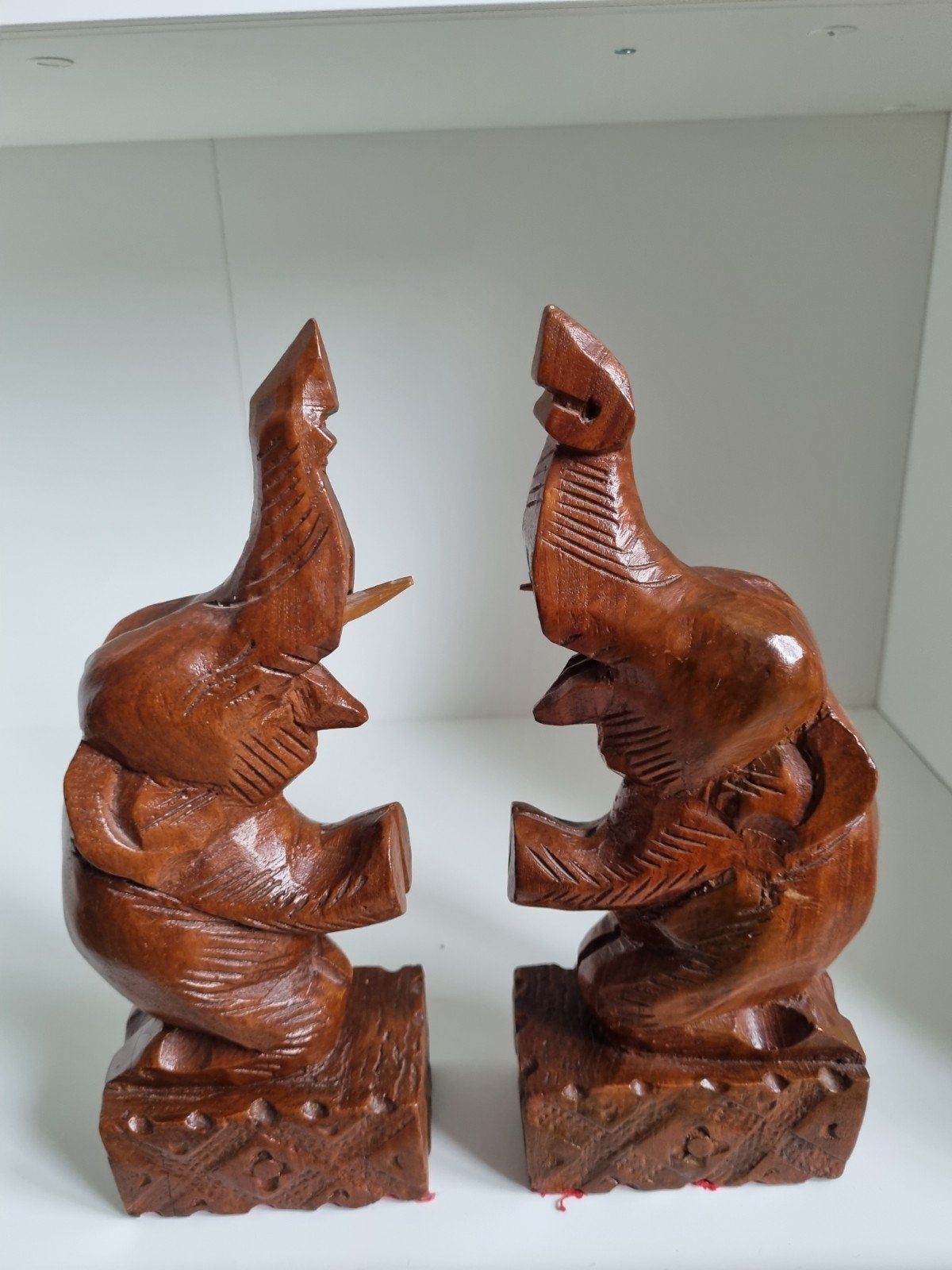 Vintage handgesneden houten olifant boekensteunen jr 60/70, Ophalen of Verzenden