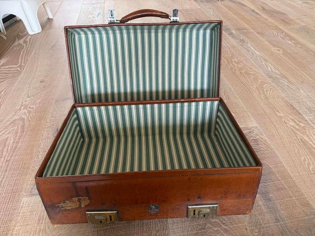 Antieke Revelation Expandable Leren Reiskoffer - Vintage, Ophalen