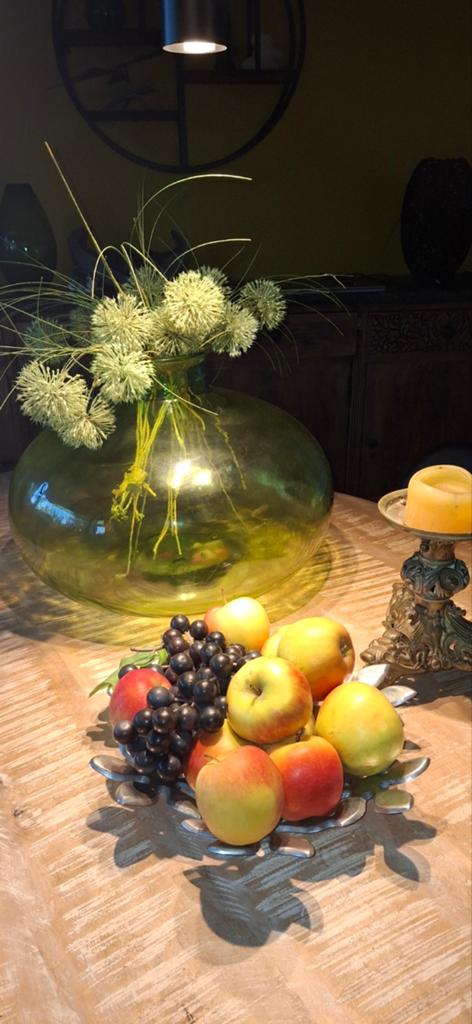 Grote groene glazen vaas, Huis en Inrichting, Woonaccessoires | Vazen, Ophalen of Verzenden, Minder dan 50 cm, Groen, Glas