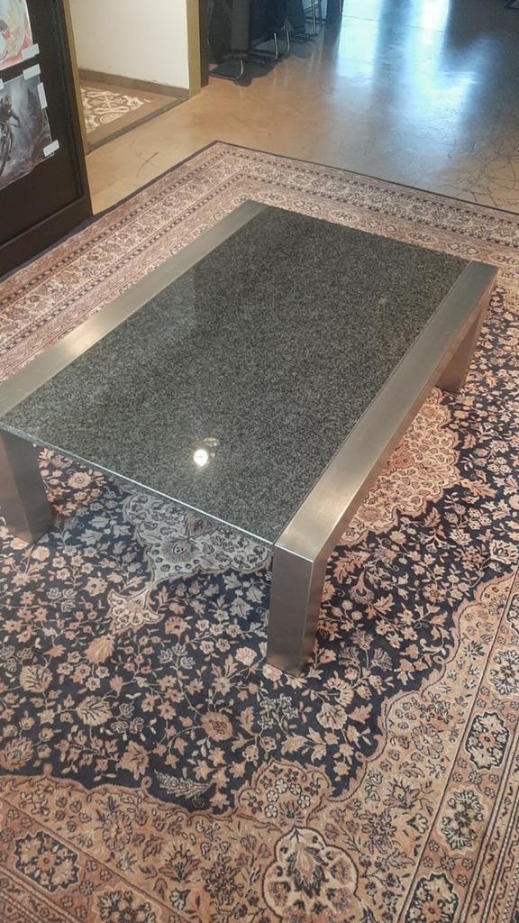 Salontafel RVS met granieten blad, Huis en Inrichting, Ophalen