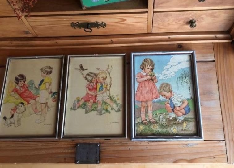 8 verschillende antieke drukken 20er j. Gottfried Kirchbach, Verzamelen, Ophalen, Huis en Inrichting
