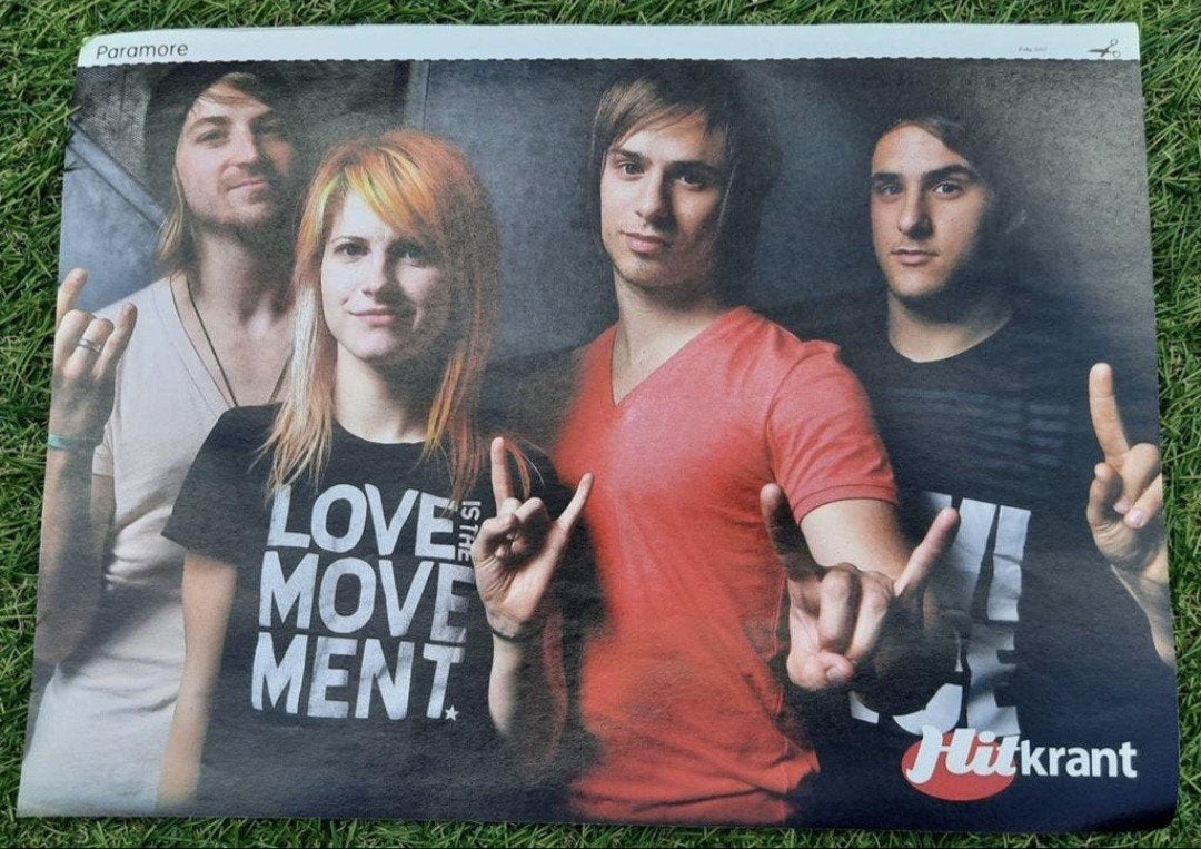 Poster A4 Hitkrant 2009 Paramore / Jesse McCartney, Gebruikt, A4 of kleiner, Rechthoekig Liggend, Ophalen of Verzenden