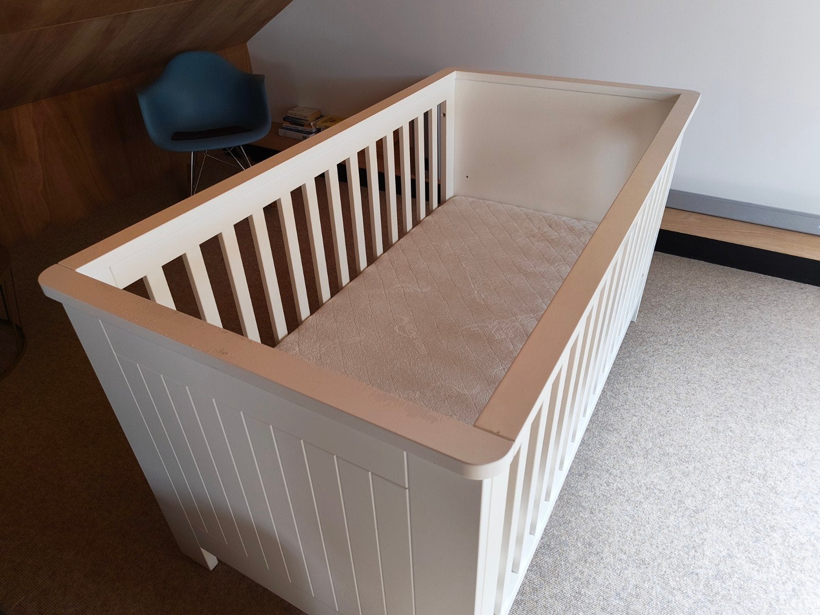 Wit meegroeiledikant met matras 150x70 cm, Kinderen en Baby's, Ophalen, Gebruikt, Ledikant