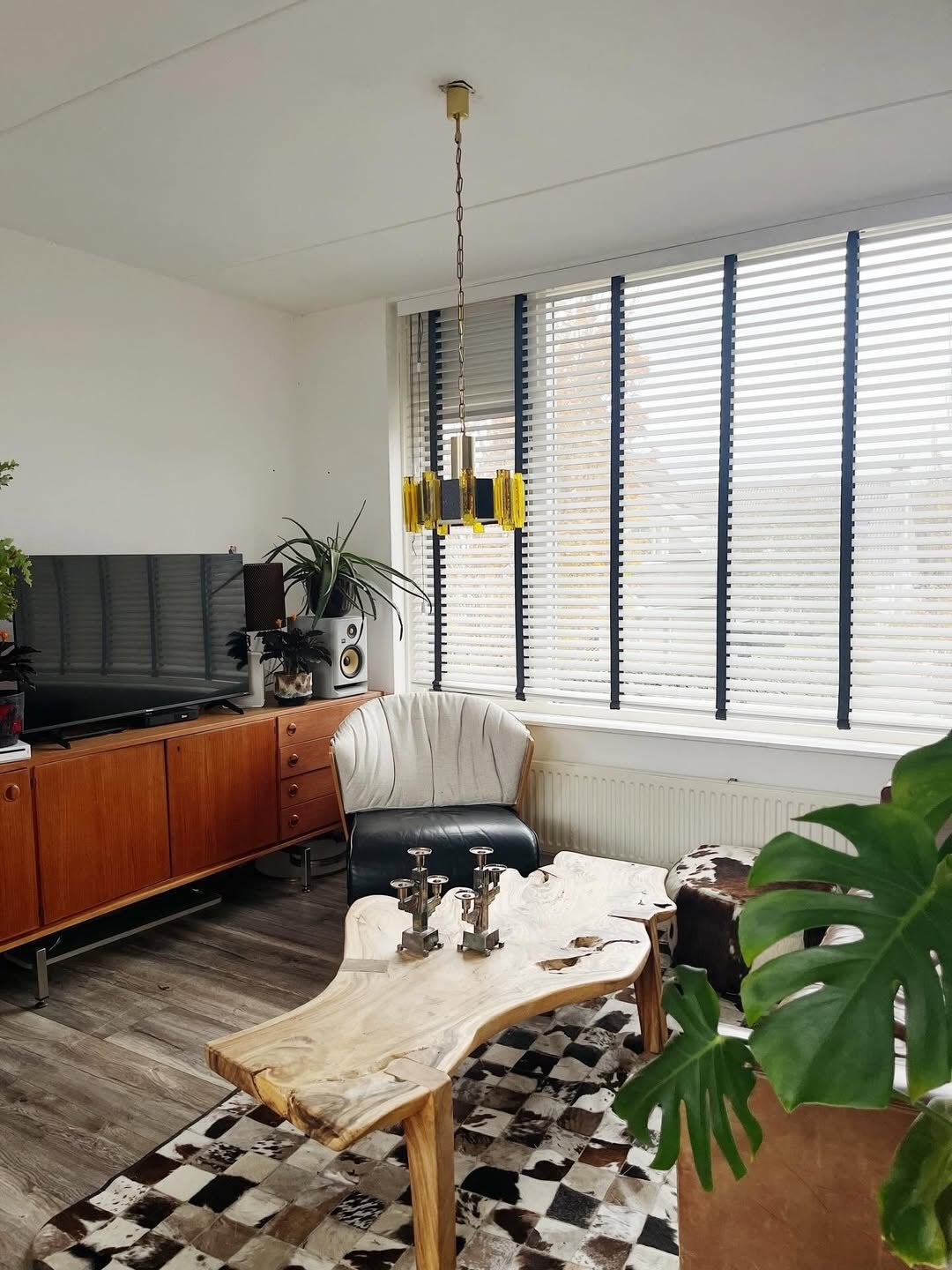 Unieke Salontafel Massief Hout Live Edge (160 cm), Ophalen, 50 tot 100 cm, Zo goed als nieuw, 150 tot 200 cm