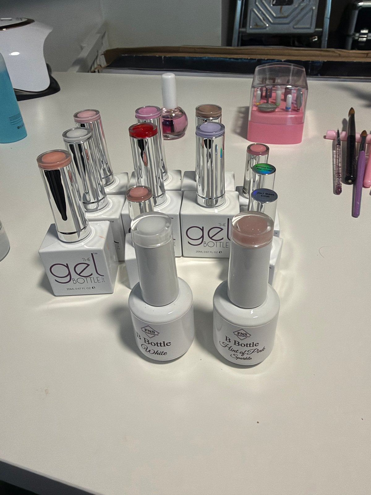 Biab potjes The Gel Bottle & PNS, Overige kleuren, Ophalen of Verzenden, Zo goed als nieuw, Handen en Nagels