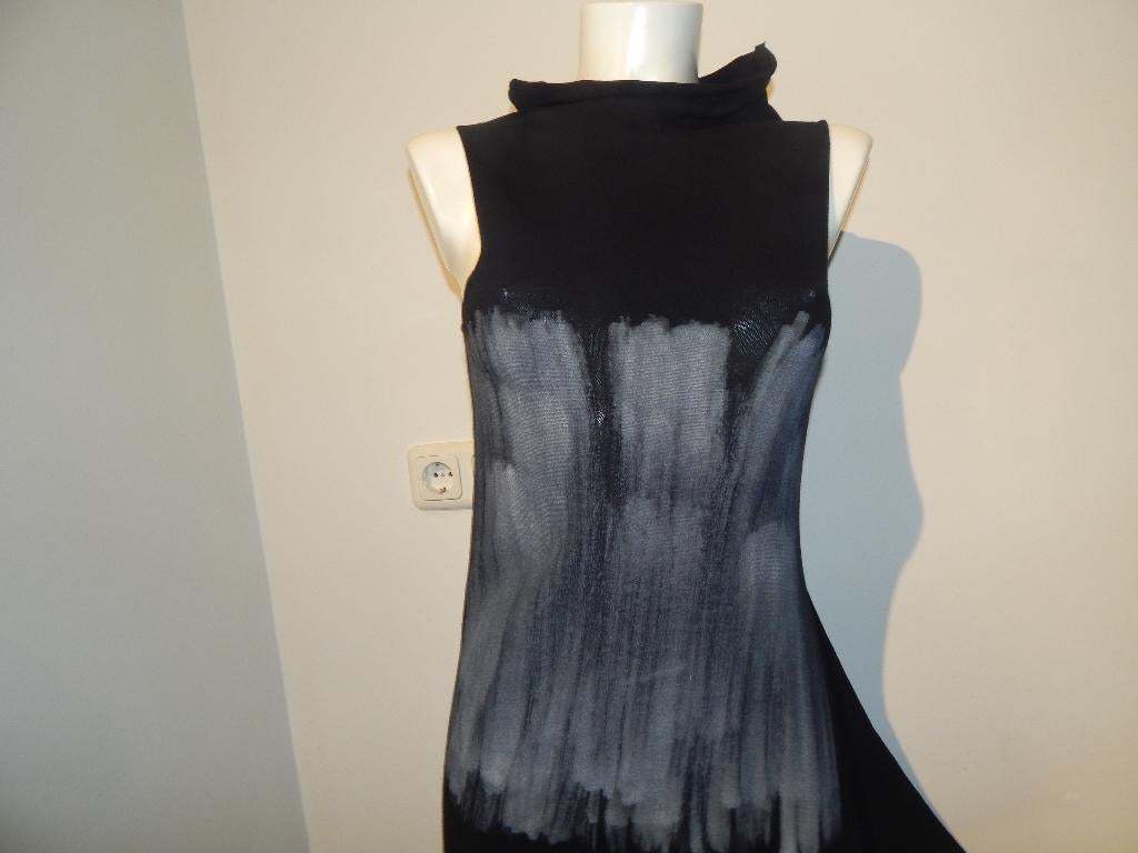 Sarah Pacini aparte zwarte jurk uitstaand deel wit print one, Verzenden, Sarah Pacini, Zwart, Maat 42/44 (L)