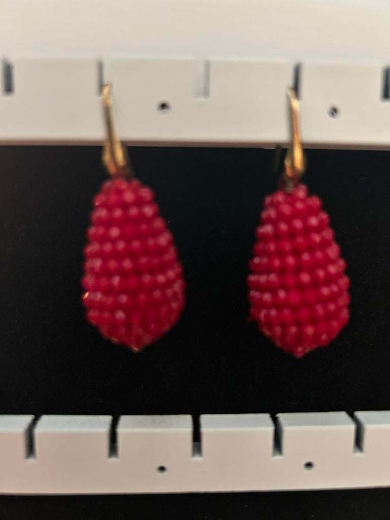 Lott Gioielli oorbellen (bordeaux rood), Sieraden, Tassen en Uiterlijk, Oorbellen, Overige materialen, Hangers, Ophalen of Verzenden