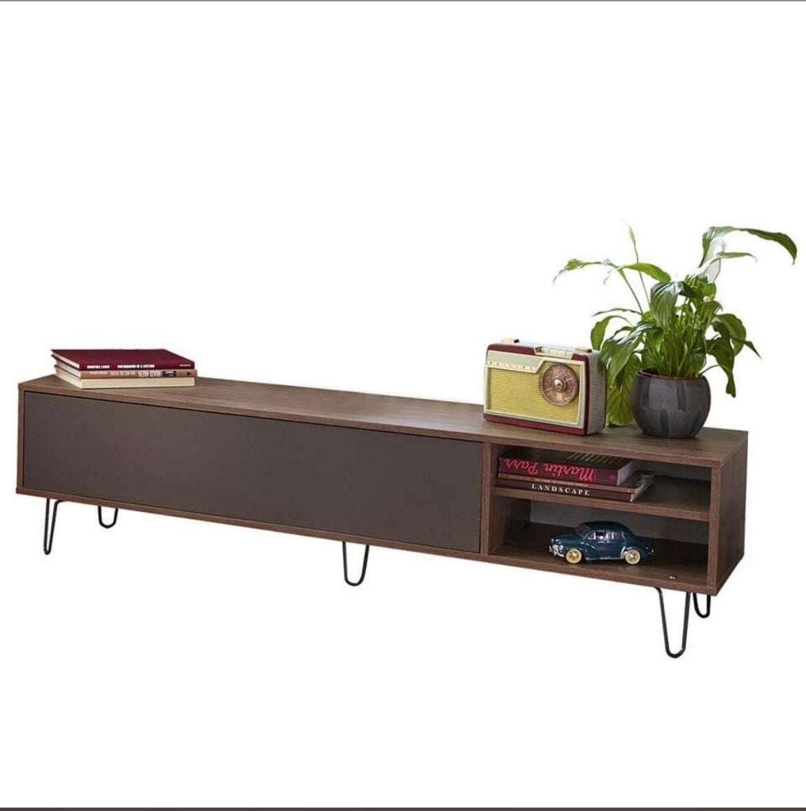 Symbiosis TV-meubel Lardal - walnootkleur/grijs, Ophalen, Gebruikt, 150 tot 200 cm, Minder dan 100 cm