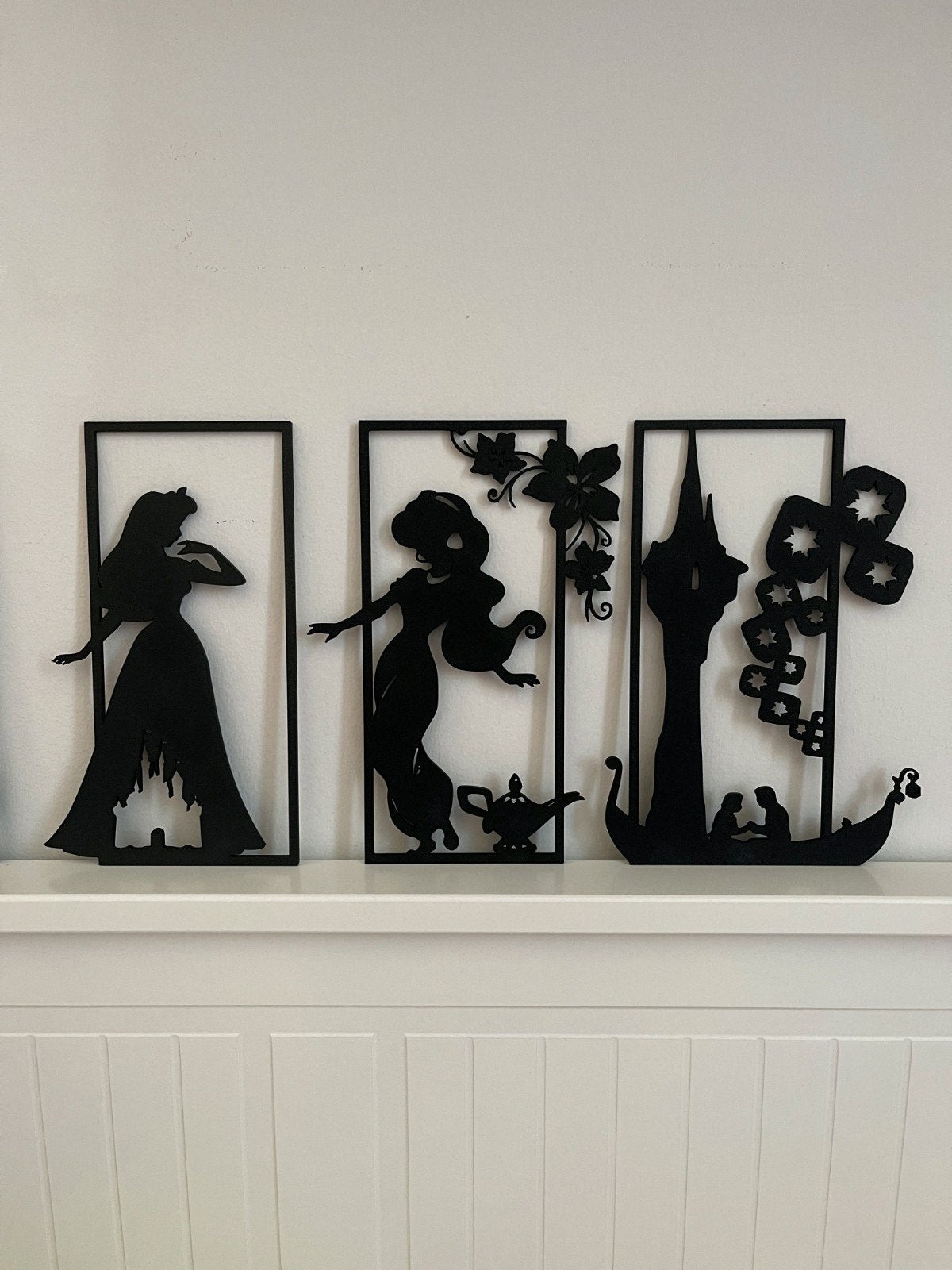 Disney prinsessen silhouetten - Kies je favoriet(en)!, Ophalen of Verzenden, Nieuw, Zwart, Kunststof