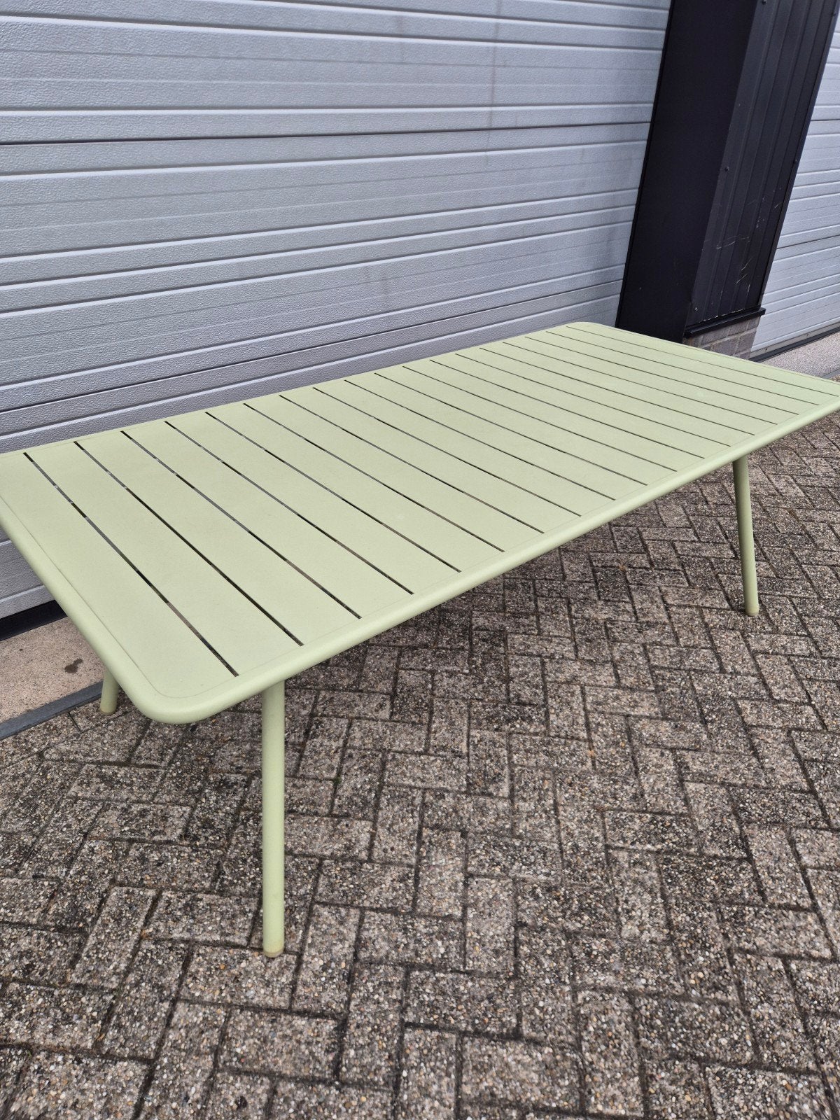 Gebruikte fermob Luxembourg tafel 207x100 willow green, Ophalen, Gebruikt, Rechthoekig, Aluminium