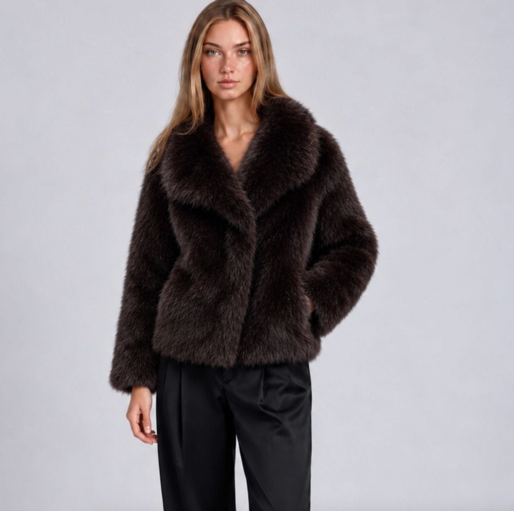 MUCHO GUSTO Bruin faux fur achter NIEUW jas.  Maat M, Maat 38/40 (M), Bruin, Nieuw, Ophalen of Verzenden