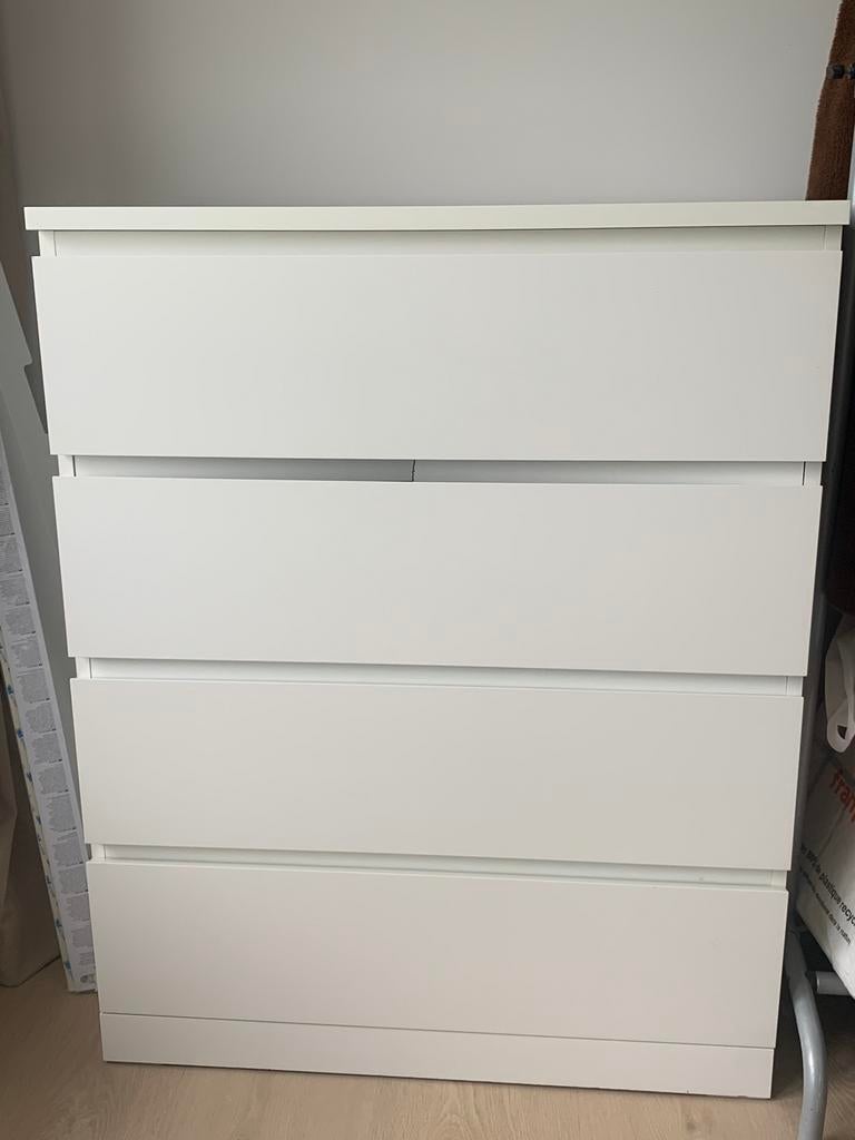 Ikea Malm ladekast 4 lades wit gratis, Ophalen, Gebruikt, 100 tot 150 cm, 50 tot 100 cm