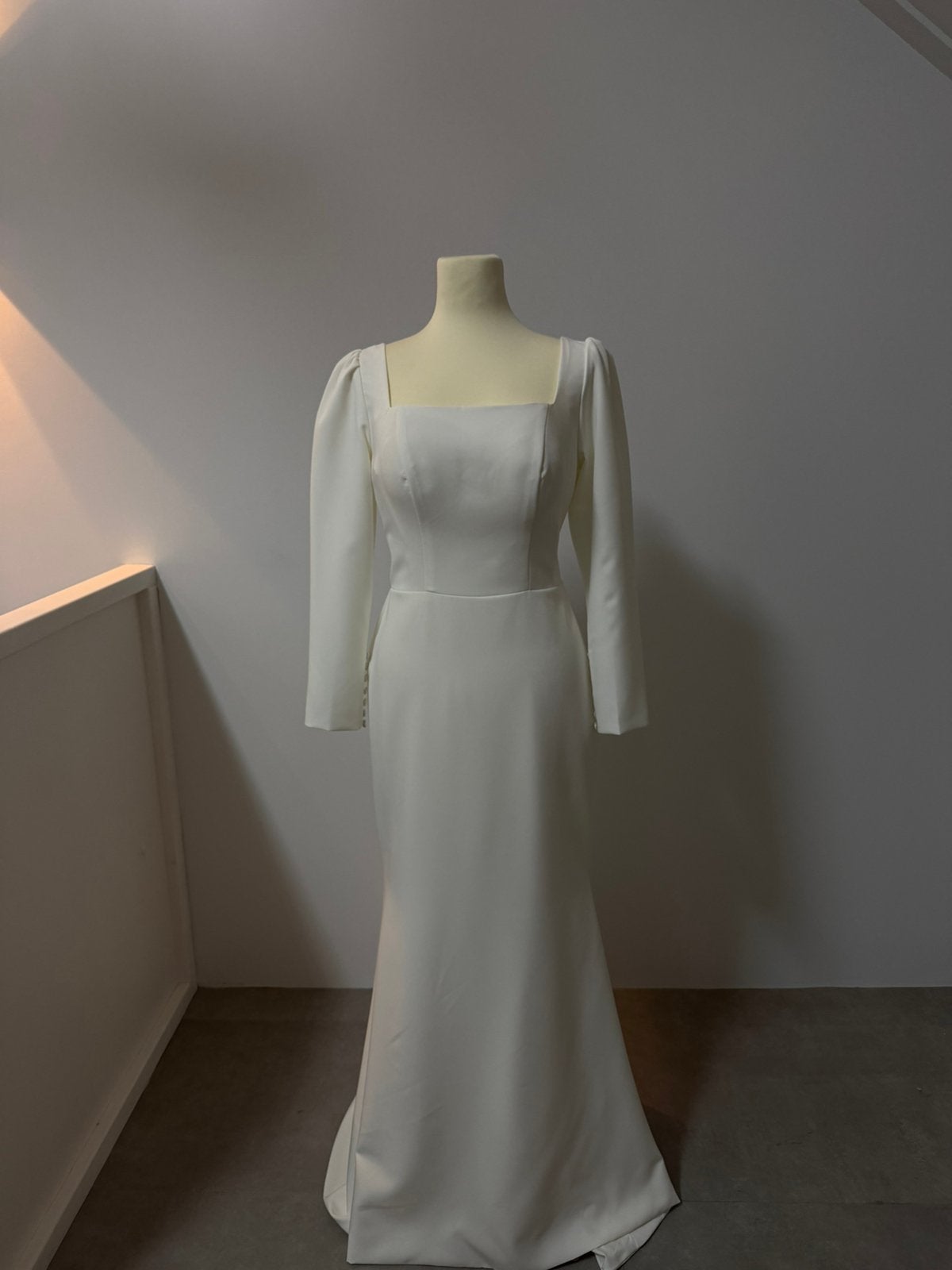 Bruidsjurk gemeente trouwjurk ivory met sleep – maat 38, Galajurk, Wit, Nieuw, Ophalen