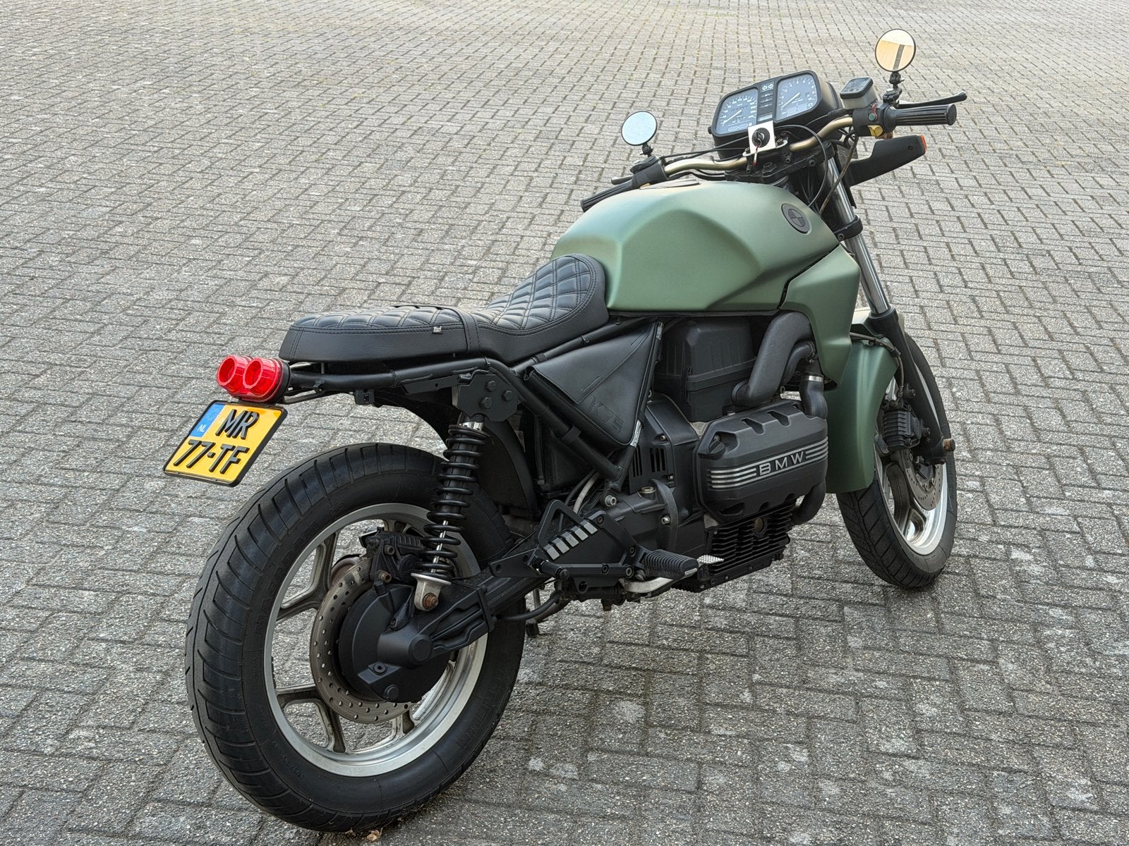 BMW K75 Custom Bobber Olijfgroen matt, Motoren, Motoren | BMW, Cardan-aandrijving, 3 cilinders, Meer dan 35 kW, 740 cc
