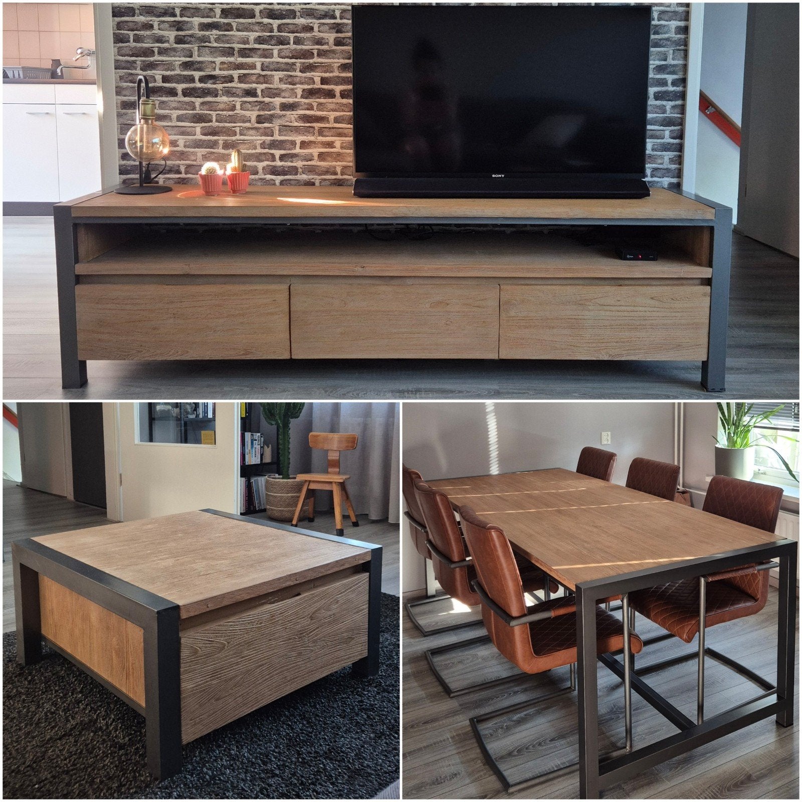 Pronto Wonen Set: Eettafel, Salontafel & TV-meubel, Ophalen