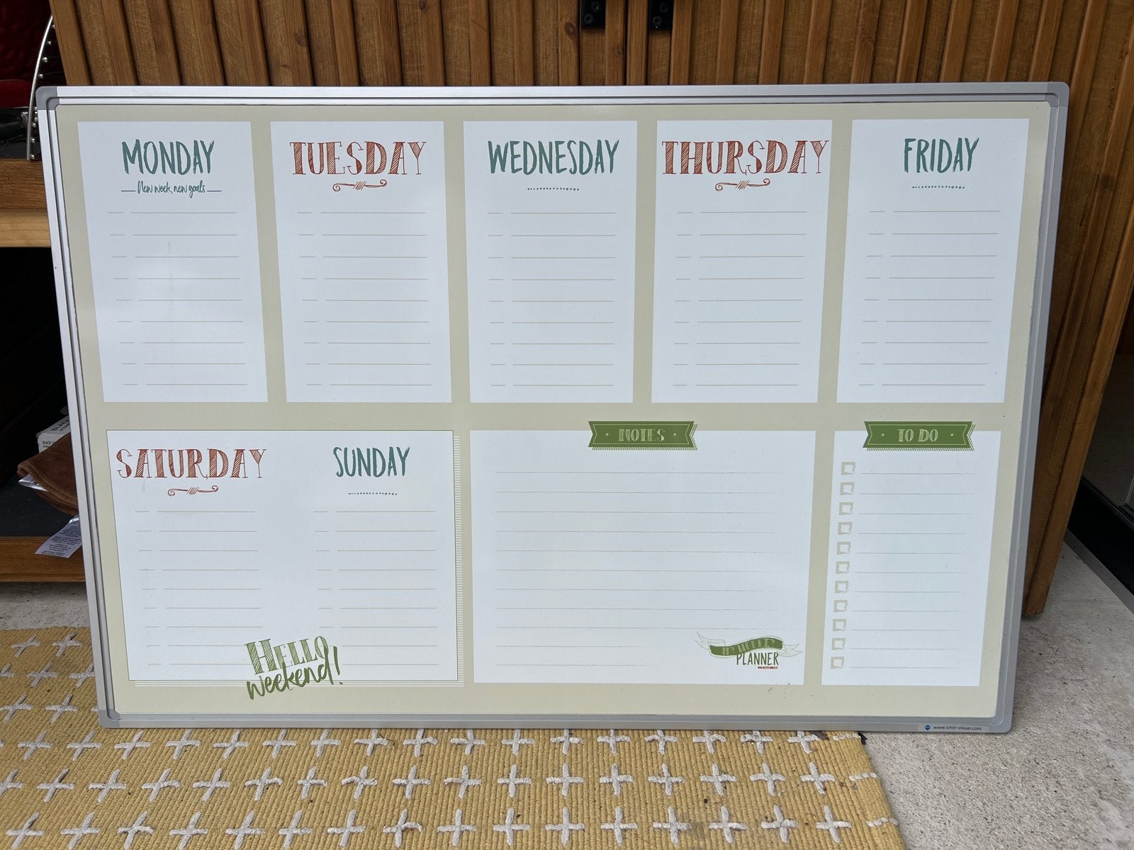 Weekplanner bord groot (engels), Ophalen