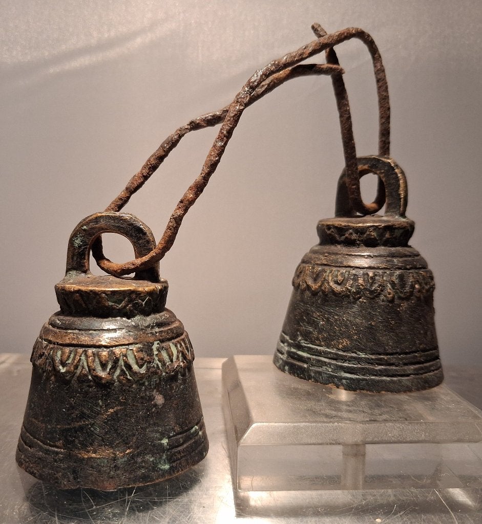 Antiek Bronzen Tempelbellen, Birma Myanmar 18e Eeuw boeddha, Ophalen of Verzenden, Brons