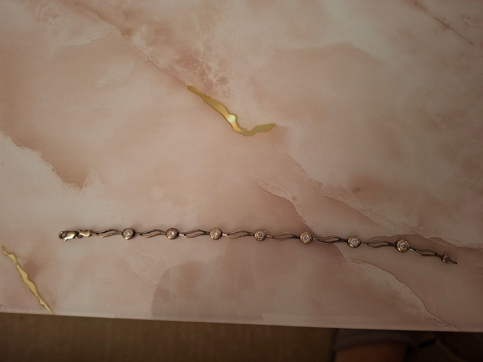 Zilveren armband met kristallen, Met kristal, Ophalen of Verzenden, Zo goed als nieuw, Zilver