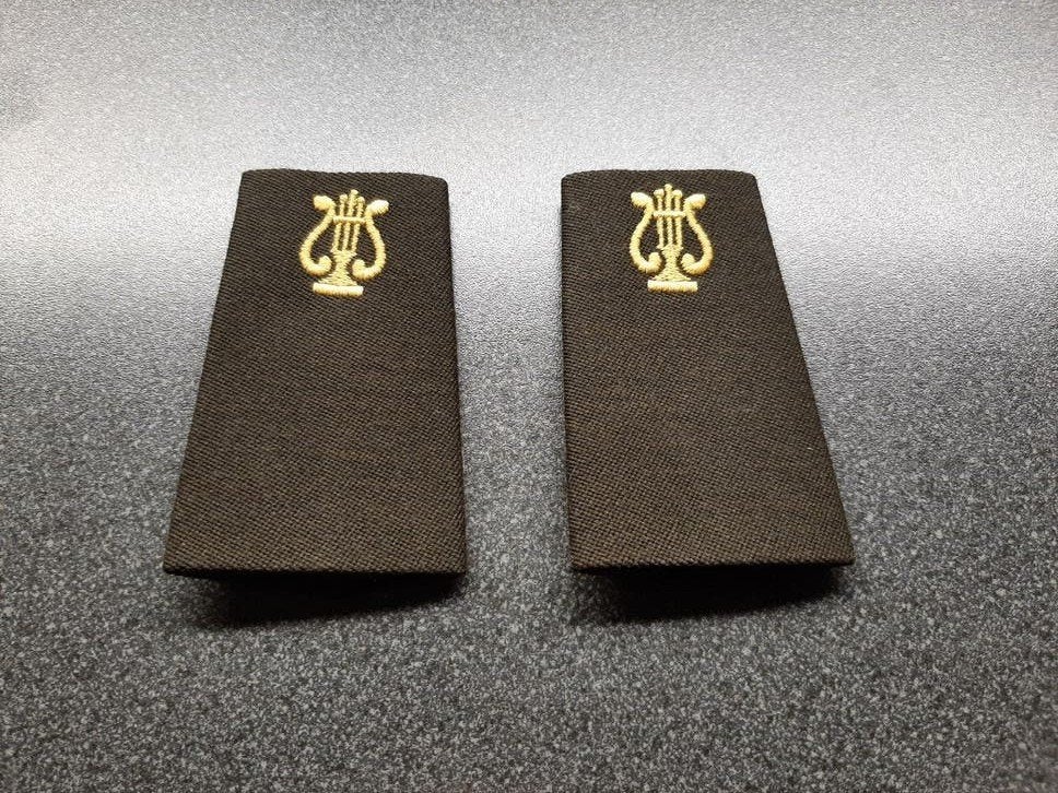 Epauletten/ functie onderscheidingsteken - Muzikant  KL, Verzamelen, Ophalen of Verzenden, Landmacht, Nederland, Embleem of Badge