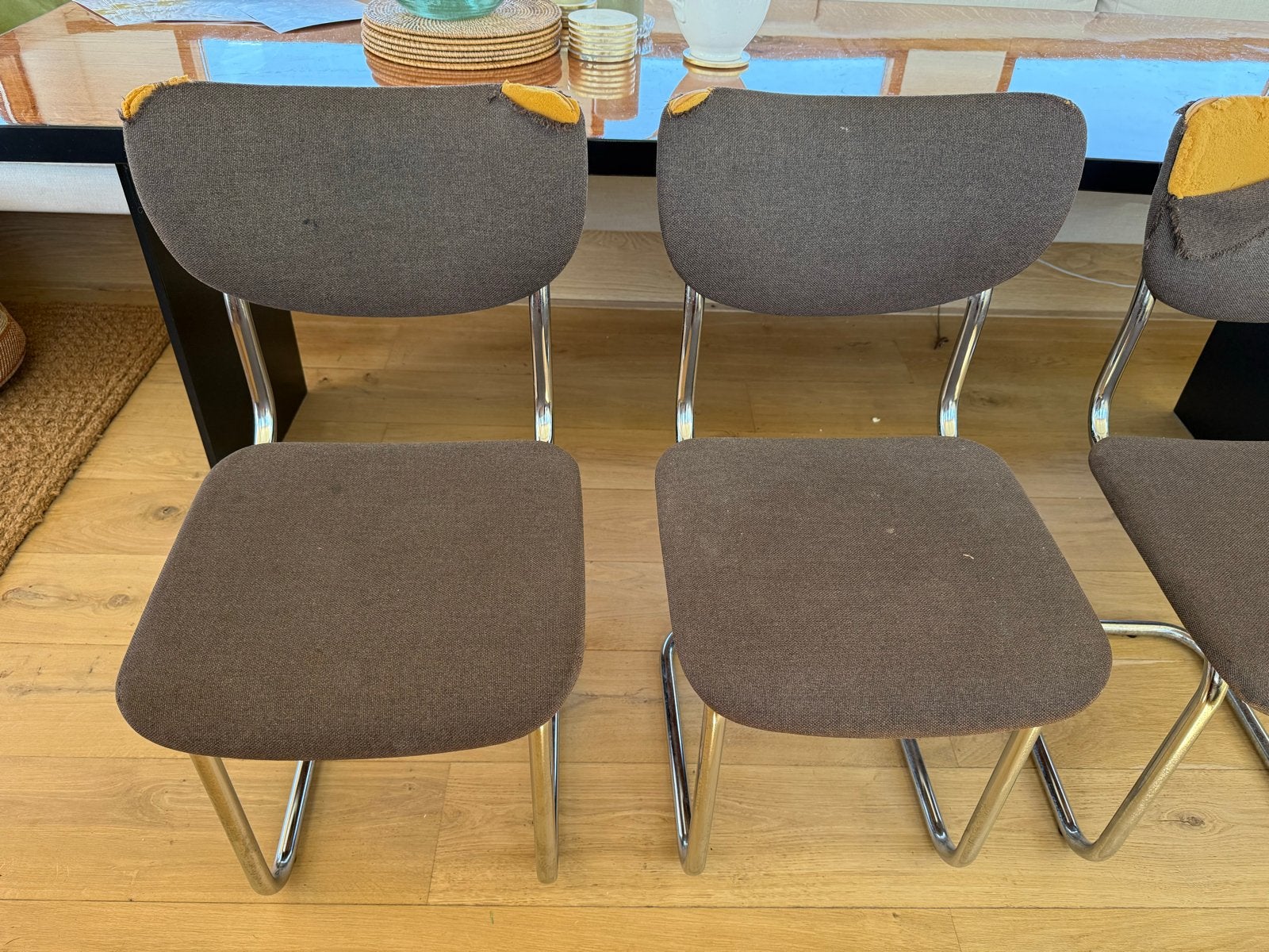 3 gebruikte Sledestoelen Gebroeders de Wit, Huis en Inrichting, Stoelen, Ophalen, Gebruikt, Overige kleuren, Metaal
