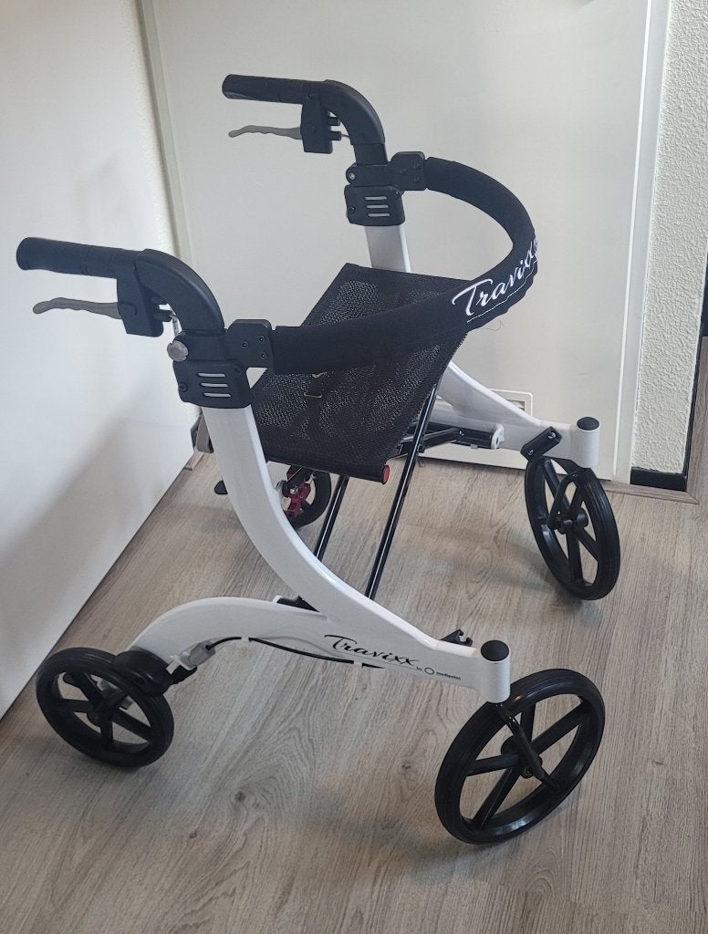 Travixx Medipoint rollator wit maat S - lichtgewicht, Ophalen, Opvouwbaar, Zo goed als nieuw