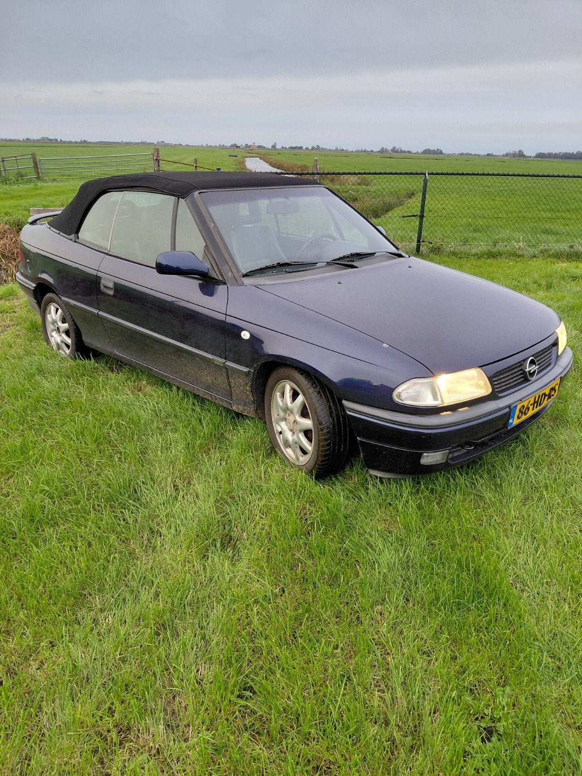 Opel Astra 1.6 Cabrio 1998 Blauw, Voorwielaandrijving, 74 pk, 4 cilinders, Cabriolet