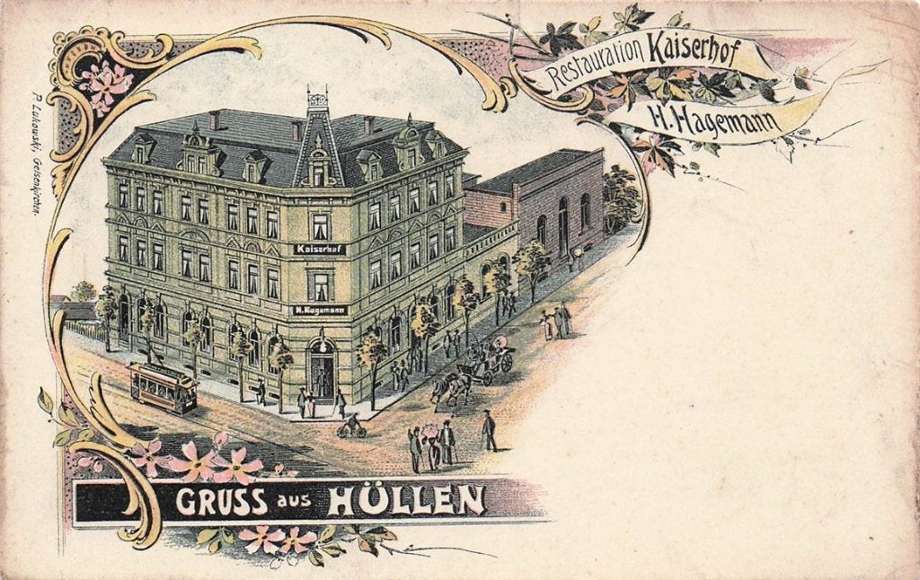 702-357-043 Gruss Aus Hüllen Restauration Kaiserhof, Verzamelen, Verzenden, Voor 1920, Duitsland