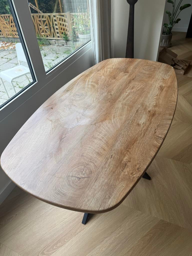 Ovale eettafel - Gebruikt, Huis en Inrichting, Ophalen, Japandi, Gebruikt, 50 tot 100 cm