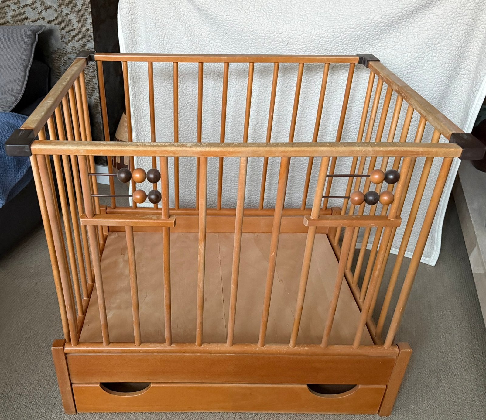Houten box met opbergla, Kinderen en Baby's, Boxen, Ophalen, Gebruikt