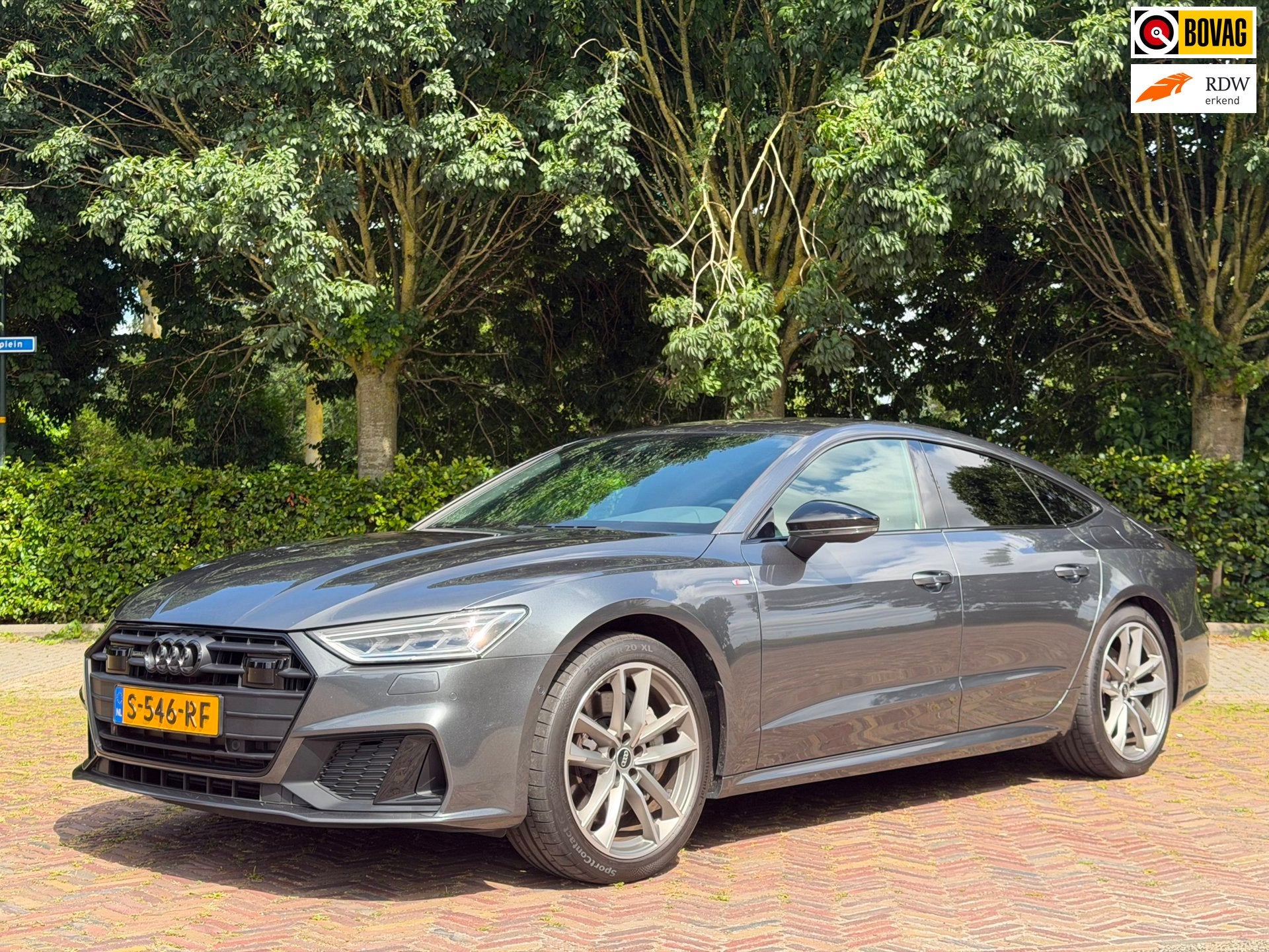 Audi A7 Sportback 50 TFSI e Quattro Pro Line S, CarPlay, Sfe, Auto's, Gebruikt, 4 cilinders, 4 stoelen, Leder en Stof
