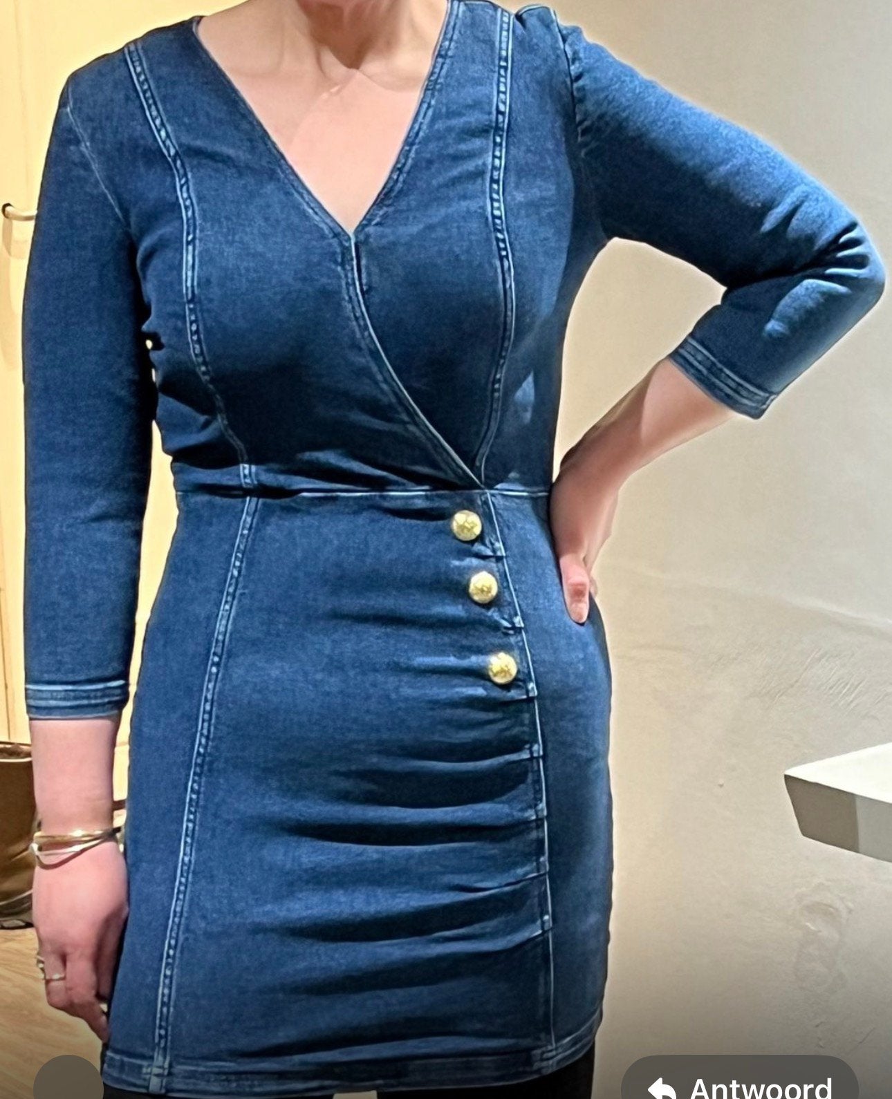 Nikkie spijkerjurkje maat 36, Ophalen, Zwart, Zo goed als nieuw, Maat 36 (S)