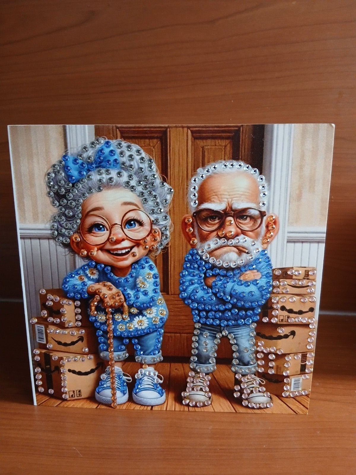 Kaart verhuizen man vrouw diamond painting 10 = 0,50, Hobby en Vrije tijd, Kaarten | Zelfgemaakt, Ophalen of Verzenden, Nieuw