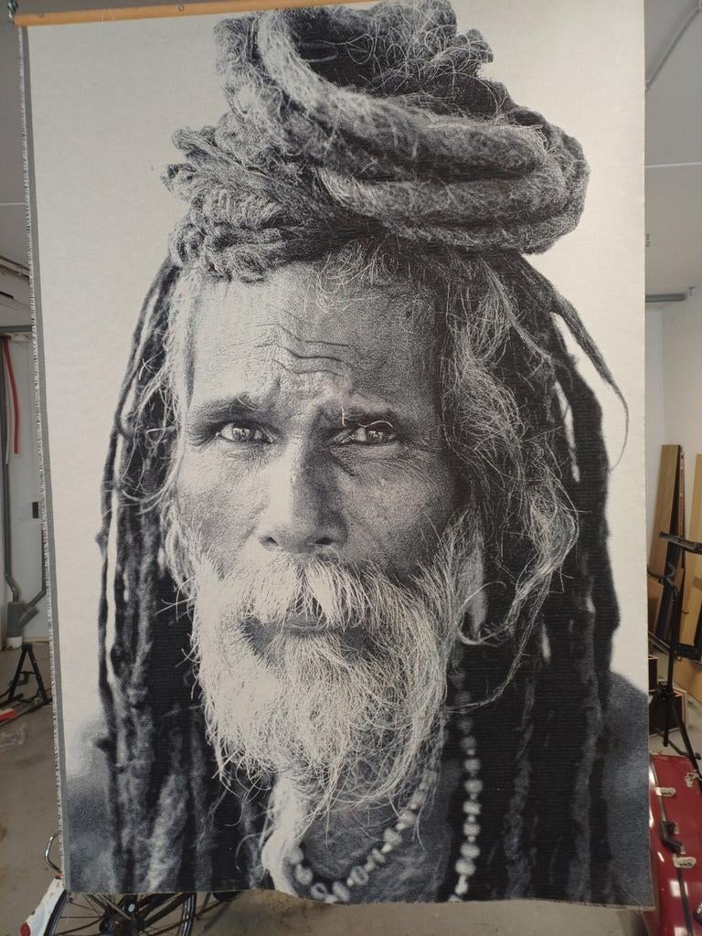 Indrukwekkend Guru Portret op Doek - 140 x 210 cm, Ophalen