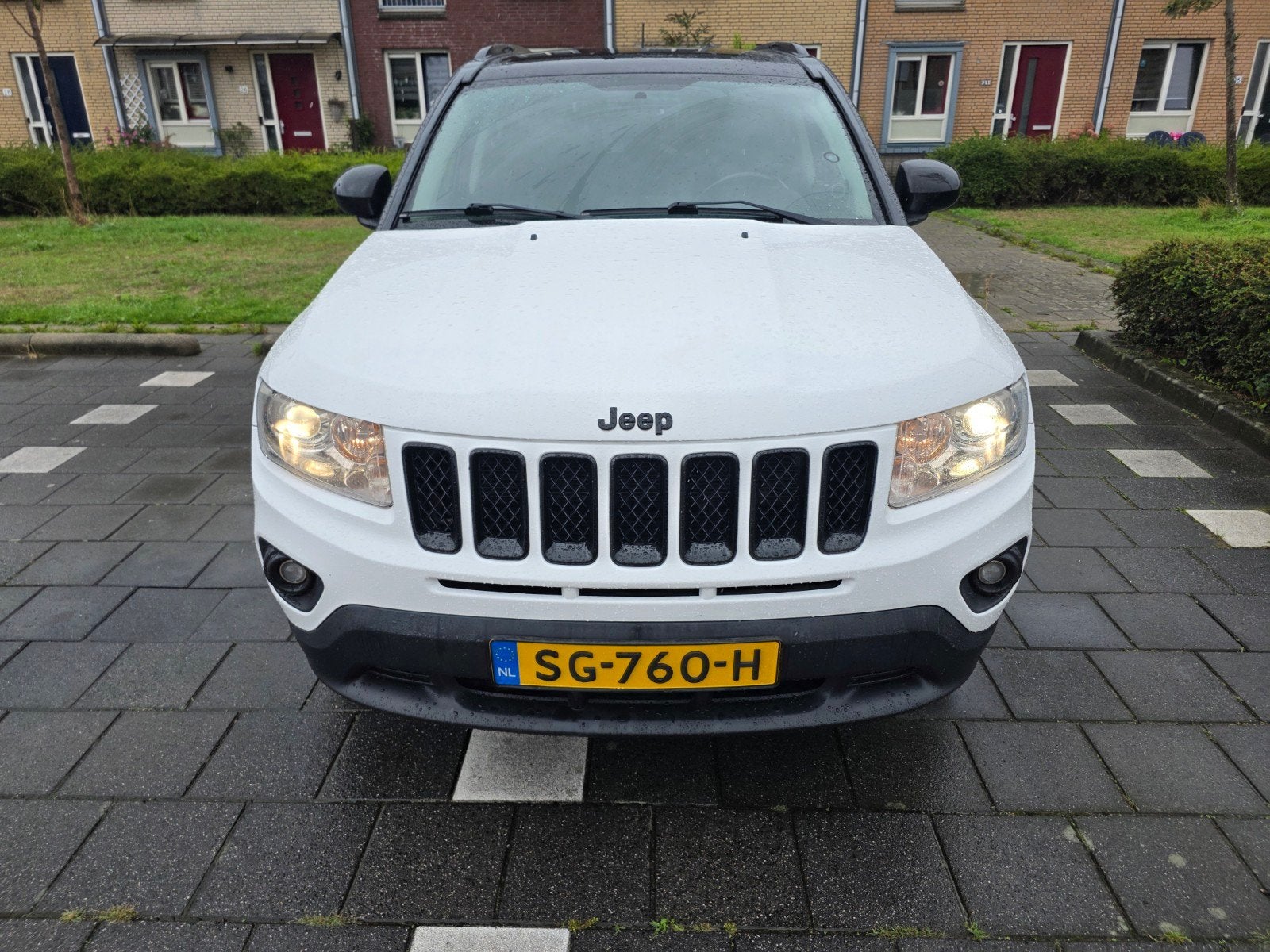 Jeep Compass 2.0 2WD 2012 Wit, Auto's, 1998 cc, 450 kg, Zwart, Wit
