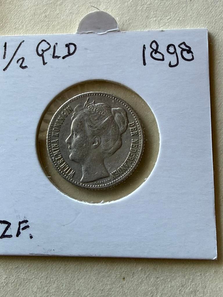 1/2,gulden 1898, ½ gulden, Zilver, Ophalen of Verzenden, Koningin Wilhelmina