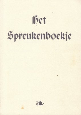 Het spreukenboekje., Ophalen of Verzenden, Gelezen, Noord-Brabant
