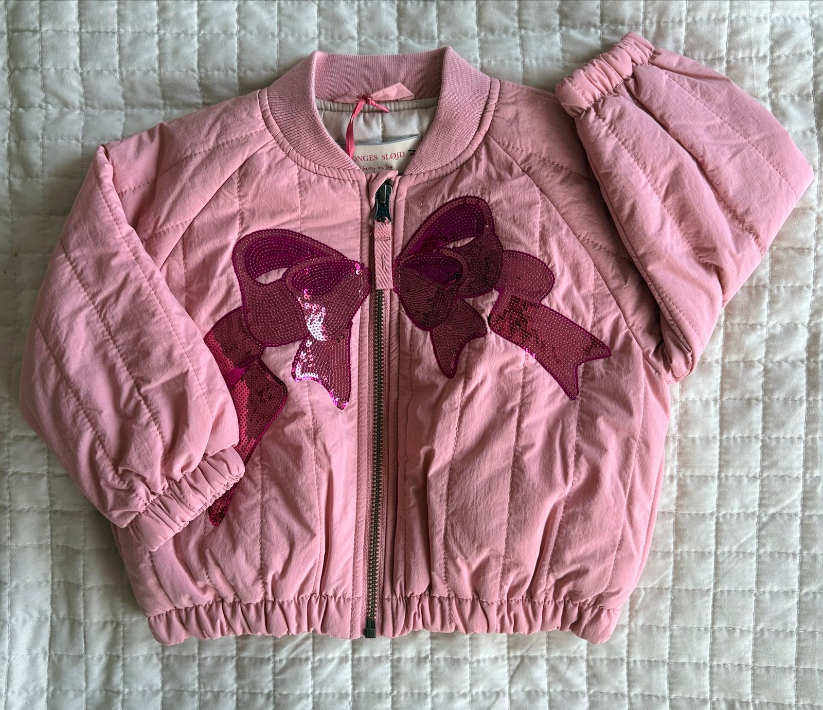 Konges Sløjd JUNO Bomber Jacket Roze Maat 12M (valt ruim), Ophalen of Verzenden, Nieuw, Meisje, Jasje